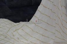 100 Grams Gold Sequins and Zari Leaf mortif lines Embroidery on Dyeable Viscose Georgette Fabric 44inch